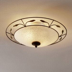 Svítidlo Orion antická hnědozlatá/bílá kov/sklo