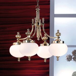 Svítidlo Orion mosaz/opálová plná mosaz/sklo