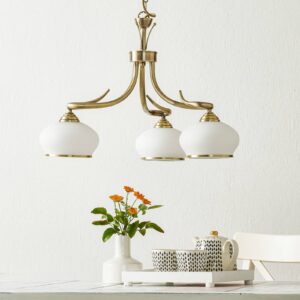 Svítidlo Orion opálová bílá hedvábně matná/starožitná mosaz sklo/kov