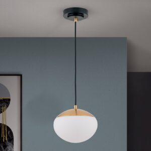 Svítidlo Orion mosaz/černá/opálová matná ocel/sklo