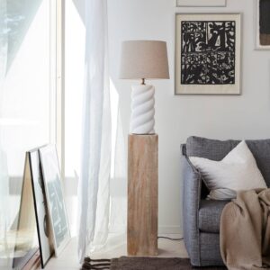 Svítidlo PR Home krémově bílá/hnědá textil/keramika