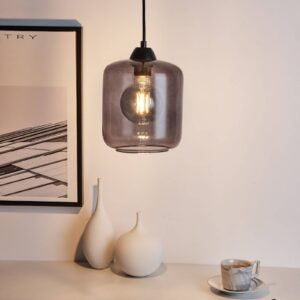 Svítidlo Pauleen kouřově šedá/černá sklo/kov