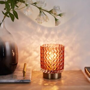 Svítidlo Pauleen červená/mosaz sklo/kov