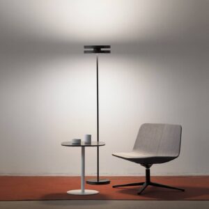 Svítidlo Prandina opálová bílá/matná černá plast (methakrylát)/akrylové sklo (PMMA)