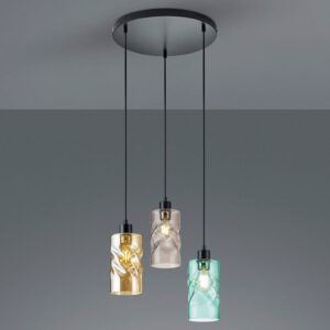 Svítidlo Reality Leuchten tyrkysová/jantarová/kouřově šedá/černá matná sklo/kov