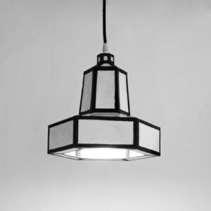 Svítidlo SELETTI bílý/černý recyklovaný karton/epoxidová pryskyřice