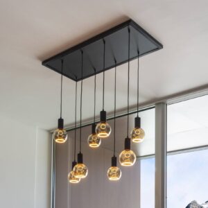 Svítidlo Segula černá MDF/hliník/umělá kůže/mosaz/textil/plast