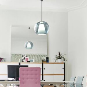 Svítidlo Serien Lighting modrá-transparentní/hliník lesklý sklo/polykarbonát/hliník