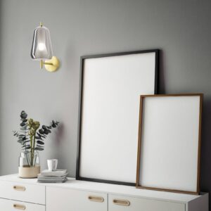 Svítidlo Sforzin kouřově šedá - průhledná/zlatá sklo/kov