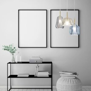 Svítidlo Sforzin šedá/medová/modrá/zlatá sklo/kov