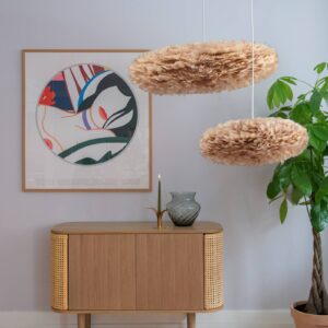 Svítidlo UMAGE světle hnědá husí peří/papír/ocel