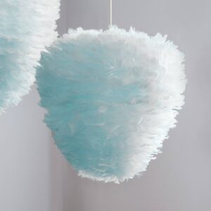 Svítidlo UMAGE světle modrá husí peří/papír/ocel