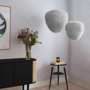 Svítidlo UMAGE světle šedá husí peří/papír/ocel