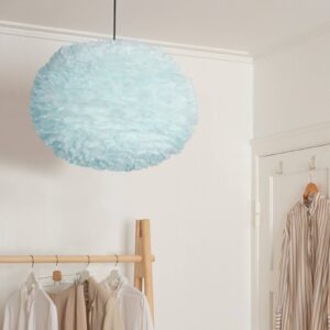 Svítidlo UMAGE světle modrá/bílý husí peří/papír/ocel/textil