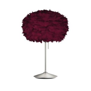 Svítidlo UMAGE červená/ocel kartáčovaná husí peří/papír/hliník/ocel/plast