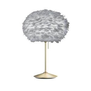 Svítidlo UMAGE světle šedá/mosaz kartáčovaná husí peří/papír/hliník/ocel/plast