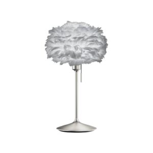 Svítidlo UMAGE světle šedá/ocel kartáčovaná husí peří/ocel/lepenka