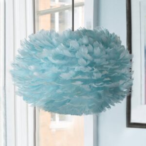 Svítidlo UMAGE světle modrá/bílý husí peří/papír/ocel/textil