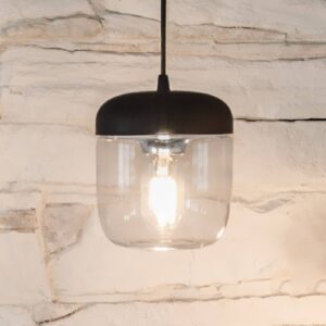 Svítidlo UMAGE černá/leštěná ocel/čirá sklo/silikon/hliník/plast