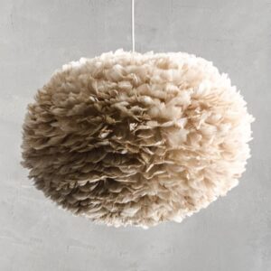 Svítidlo UMAGE světle hnědá/bílá husí brka/plast/papír/kov