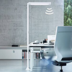 Svítidlo Waldmann bílý/šedý/satinovaný ocel/plast