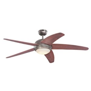 Svítidlo Westinghouse chrom satinovaný/hnědá/ledová opálová kov/jabloňové dřevo/sklo