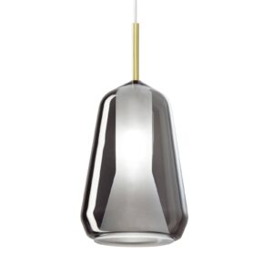 Svítidlo miloox by Sforzin kouřově šedá - průhledná/zlatá sklo/kov