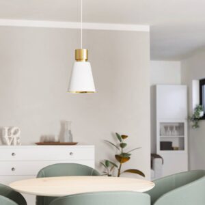 Svítidlo EGLO bílá/kartáčovaná mosaz ocel