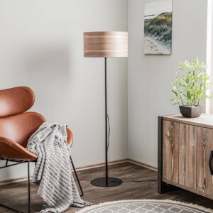 Svítidlo Envostar mořené dubové dřevo/černá dřevěná dýha/kov