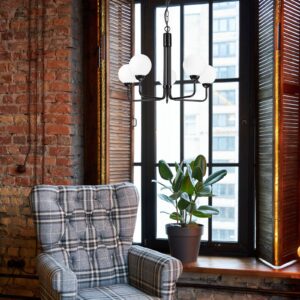 Svítidlo Euluna černá ocel/sklo