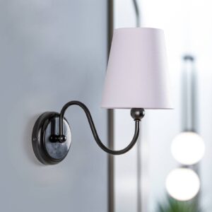 Svítidlo Euluna černá/bílá ocel/tkanina