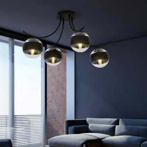 Svítidlo Euluna černá/čirá kov/sklo