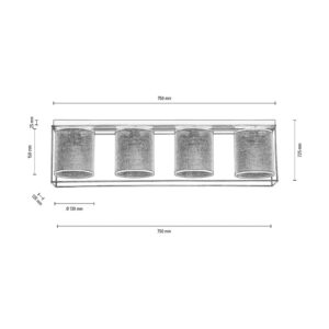 Svítidlo Euluna černý/béžový kov/látka