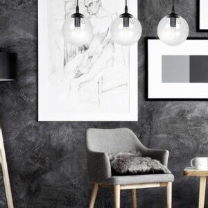 Svítidlo Euluna černá/čirá kov/sklo