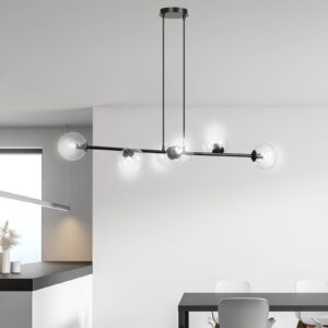 Svítidlo Euluna černá/transparentní sklo/kov