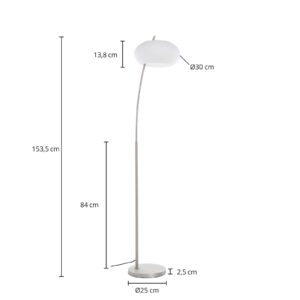 Svítidlo Lucande matný nikl/bílá železo/sklo