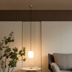 Svítidlo Lucande mosaz/písková bílá železo/sklo