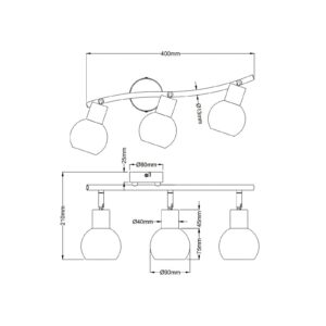 Svítidlo Nino Lightning černá/opálová bílá kov/sklo