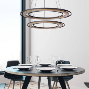 Svítidlo Nino Lightning světlé dřevo/černá bambusové dřevo/kov