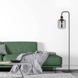 Svítidlo Nino Lightning černá/kouřově šedá/světle hnědá kov/sklo/dřevo