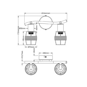 Svítidlo Nino Lightning černá/hnědá kov/ratan