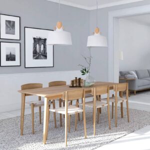 Svítidlo Nino Lightning bílá/světle hnědá kov/dřevo