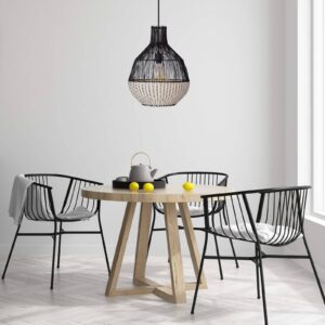 Svítidlo Nino Lightning černá/světle hnědá ratan/kov