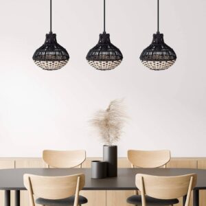 Svítidlo Nino Lightning černá/světle hnědá ratan/kov