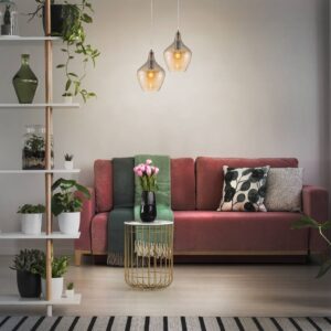 Svítidlo Nino Lightning matný nikl/jantar sklo/kov