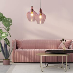 Svítidlo Nino Lightning nikl matný/růžová sklo/kov