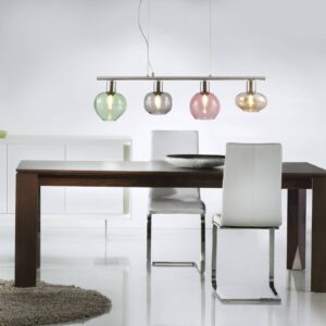 Svítidlo Nino Lightning matný nikl/růžová/jantarová/kouřově šedá/zelená sklo/kov