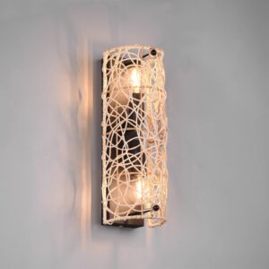 Svítidlo Reality Leuchten světlé dřevo/černá ratan/železo