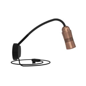 Svítidlo Top Light měď/černý hliník/textil/sklo