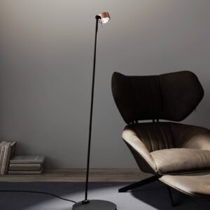 Svítidlo Top Light měď kartáčovaná/matná černá hliník zinek/tkanina/sklo